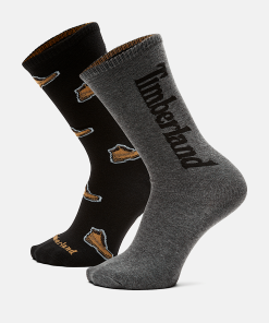 Timberland Men Accessories-2-Pack Timberland® All Over Print Crew Sock- TB0A2PVD001-timberland shoes for women