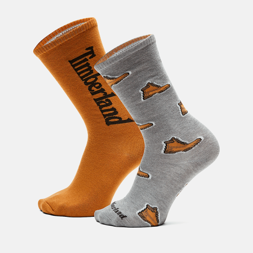 Timberland Men Accessories-2-Pack Timberland® All Over Print Crew Sock- TB0A2PVD052-timberland boots