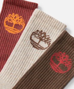 Timberland Men Accessories-3-Pack Bowden Crew Sock With Tree Logo- TB0A2PTZEFU-timberland hiking shoes 2