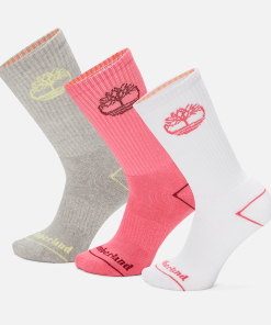 Timberland Men Accessories-3-Pack Bowden Crew Sock With Tree Logo- TB0A2PTZEFR-timberland boots