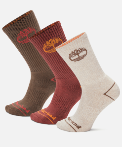 Timberland Men Accessories-3-Pack Bowden Crew Sock With Tree Logo- TB0A2PTZEFU-timberland hiking shoes