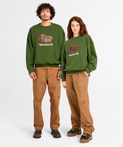 Timberland Featured Collections All Gender Collection-Box Fit Badge Crew Neck- TB0A62XKEIN-timbs boots womens