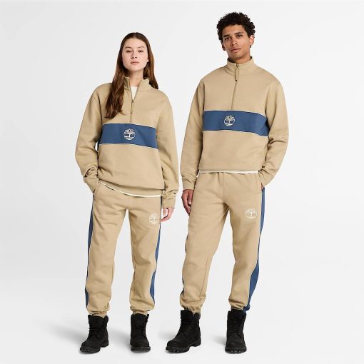 Timberland Clothing Cut-and-Sew Quarter-Zip Sweatshirt-Cut-and-Sew Quarter-Zip Sweatshirt- TB0A6FCTEQE-timberland boat shoes