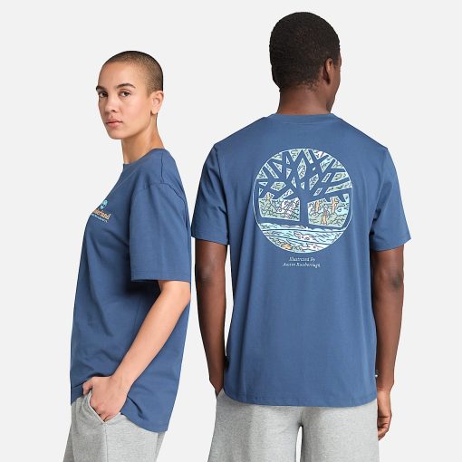 Timberland Clothing Illustrated Tree Logo Back Graphic T-Shirt-Illustrated Tree Logo Back Graphic T-Shirt- TB0A6DG5288-timberland boots mens - Image 2