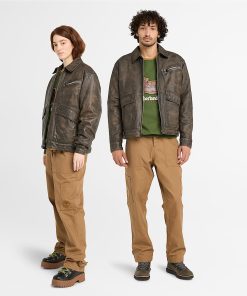 Timberland Men Clothing-Leather Strafford Bomber Jacket- TB0A6X4P243-timberland earthkeepers