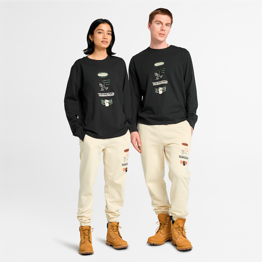 Timberland Featured Collections All Gender Collection-Long Sleeve "Made For Working" Graphic T-Shirt- TB0A6WTP001-timberland chukka boots