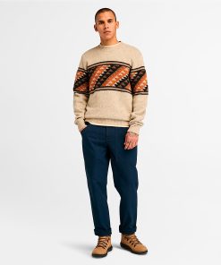 Timberland Men Clothing-Mens Farisle Crew Neck Sweater- TB0A62GUEFL-timberland boot 2