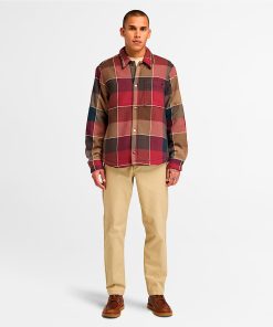 Timberland Men Clothing-Mens High Pile Fleece Lined Plaid Overshirt- TB0A6UX2EIF-timberland boots 2