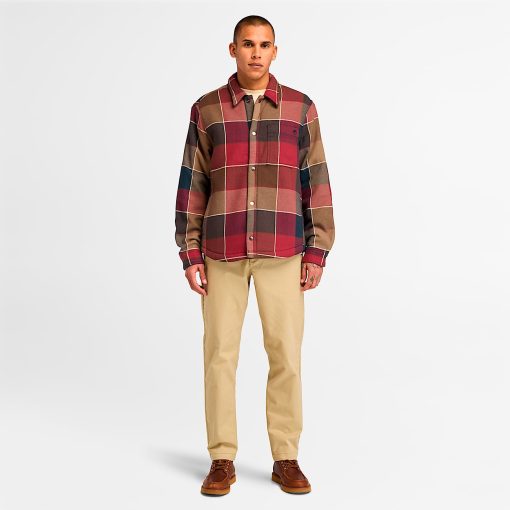 Timberland Men Clothing-Mens High Pile Fleece Lined Plaid Overshirt- TB0A6UX2EIF-timberland boots - Image 2