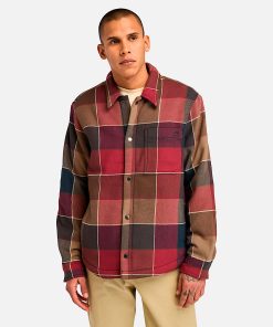 Timberland Men Clothing-Mens High Pile Fleece Lined Plaid Overshirt- TB0A6UX2EIF-timberland boots