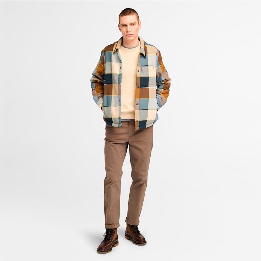 Timberland Men Clothing-Mens High Pile Fleece Lined Plaid Overshirt- TB0A6UX2EI2-timberland boots guys - Image 2