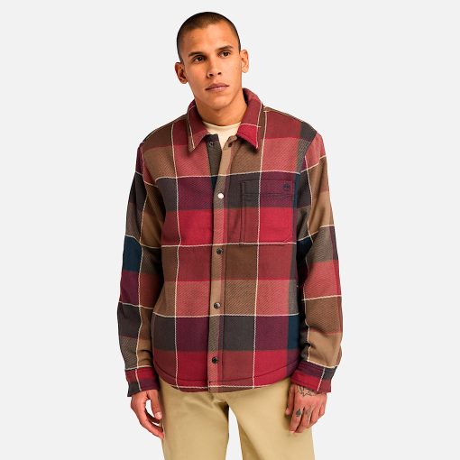 Timberland Men Clothing-Mens High Pile Fleece Lined Plaid Overshirt- TB0A6UX2EIF-timberland boots