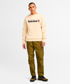 Timberland Men Clothing-Mens Kennebec River Linear Logo Crew Neck Sweatshirt- TB0A5UJYEFL-black timberland boots 2