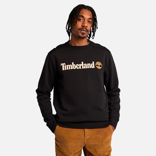 Timberland Men Clothing-Mens Kennebec River Linear Logo Crew Neck Sweatshirt- TB0A5UJY001-timberland steel toe boots