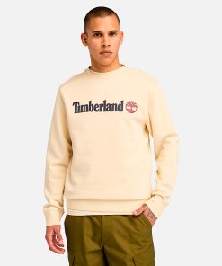 Timberland Men Clothing-Mens Kennebec River Linear Logo Crew Neck Sweatshirt- TB0A5UJYEFL-black timberland boots