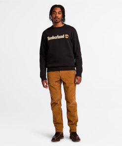 Timberland Men Clothing-Mens Kennebec River Linear Logo Crew Neck Sweatshirt- TB0A5UJY001-timberland boots for men 2