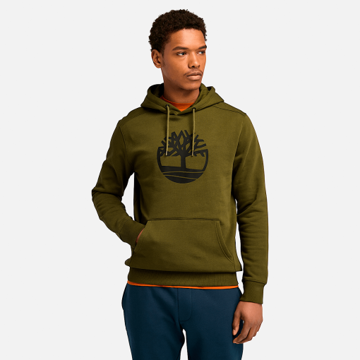 Timberland Men Clothing-Mens Kennebec River Tree Logo Hoodie- TB0A2BJH302-timbs boots womens