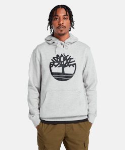 Timberland Men Clothing-Mens Kennebec River Tree Logo Hoodie- TB0A2BJH052-black timberland boots