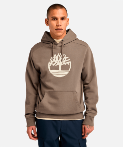 Timberland Men Clothing-Mens Kennebec River Tree Logo Hoodie- TB0A2BJHBK0-mens timberland boots