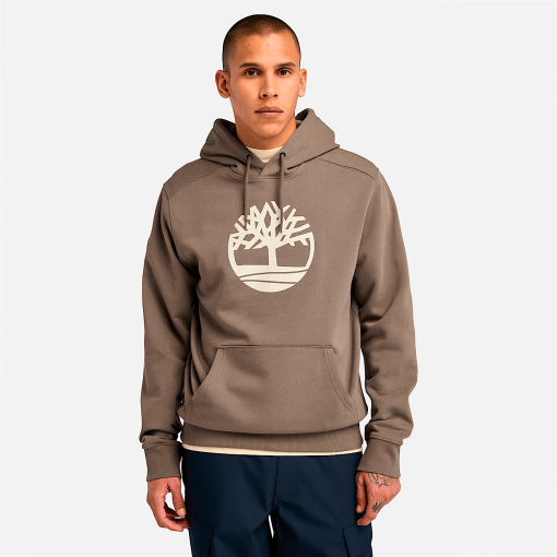 Timberland Men Clothing-Mens Kennebec River Tree Logo Hoodie- TB0A2BJHBK0-mens timberland boots