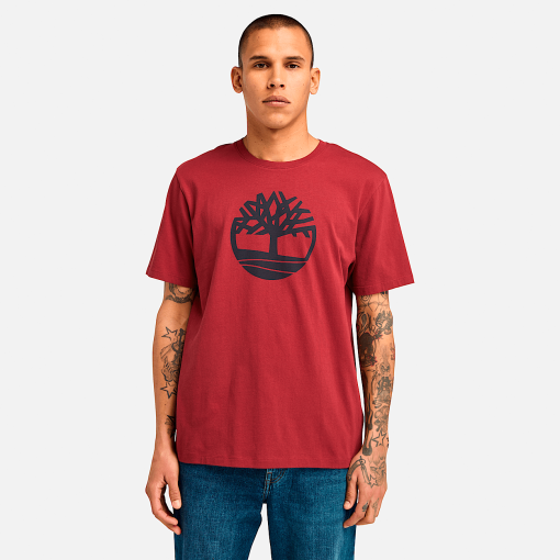 Timberland Men Clothing-Mens Kennebec River Tree Logo Short Sleeve T-Shirt- TB0A2C2R600-women timberland boots