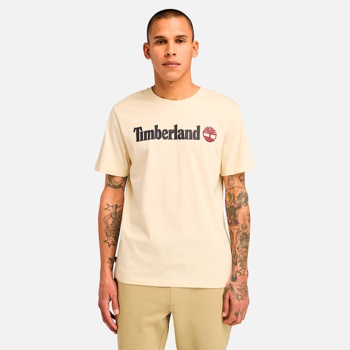 Timberland Men Clothing-Mens Linear Logo Short Sleeve T-Shirt- TB0A5UPQEFL-timberland chelsea boots