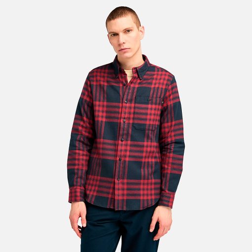 Timberland Men Clothing-Mens Midweight Flannel Check Shirt- TB0A6V4XB68-timberland boat shoes