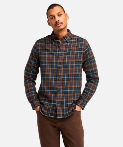 Timberland Men Clothing-Mens Midweight Flannel Check Shirt- TB0A6V4AB68-timberland loafers