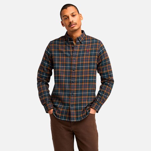 Timberland Men Clothing-Mens Midweight Flannel Check Shirt- TB0A6V4AB68-timberland loafers