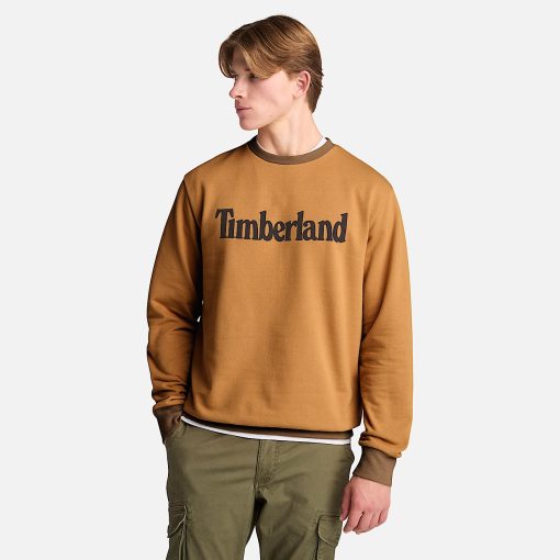 Timberland Sale Men's Northwood US Wordmark Logo Brushed Back Crew Neck Sweatshirt-Mens Northwood US Wordmark Logo Brushed Back Crew Neck Sweatshirt- TB0A653YP47-timberland boots