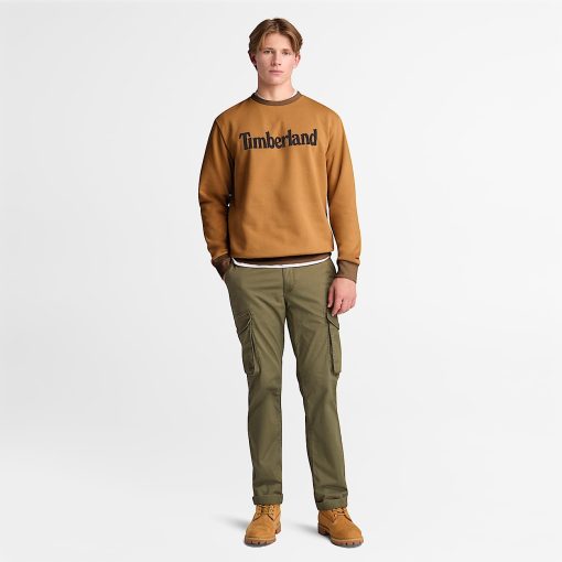 Timberland Sale Men's Northwood US Wordmark Logo Brushed Back Crew Neck Sweatshirt-Mens Northwood US Wordmark Logo Brushed Back Crew Neck Sweatshirt- TB0A653YP47-timberland boots - Image 2