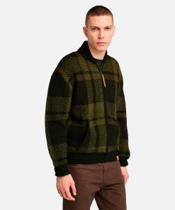 Timberland Men Clothing-Mens Plaid Full Zip Cardigan- TB0A62HFDX8-timberland work boots for men