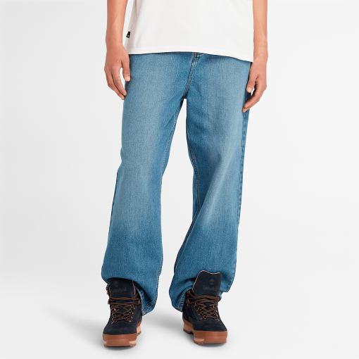 Timberland Men Clothing-Mens Relaxed Denim Pant with REFIBRA™ Technology- TB0A5TNFA11-timberlands