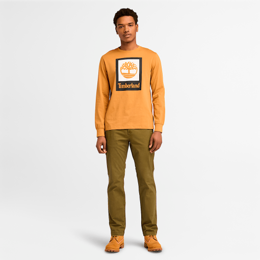 Timberland Men Clothing-Mens Stack Logo Colored Long Sleeve Tee- TB0A5VBBP47-timberland boots guys - Image 2