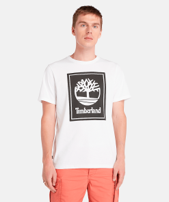 Timberland Men Clothing-Mens Stack Logo Short Sleeve T-Shirt- TB0A5WQQP54-timberland boots guys