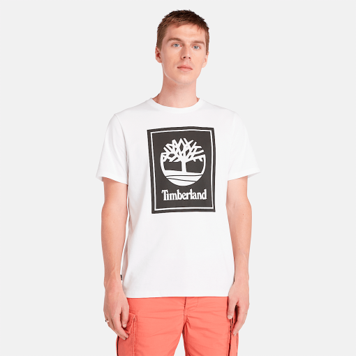 Timberland Men Clothing-Mens Stack Logo Short Sleeve T-Shirt- TB0A5WQQP54-timberland boots guys