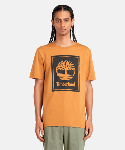 Timberland Men Clothing-Mens Stack Logo Short Sleeve T-Shirt- TB0A5WQQP57-timberland boots guys