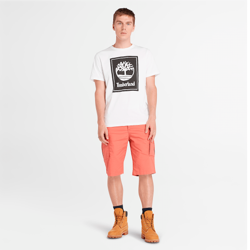 Timberland Men Clothing-Mens Stack Logo Short Sleeve T-Shirt- TB0A5WQQP54-timberland boots guys - Image 2