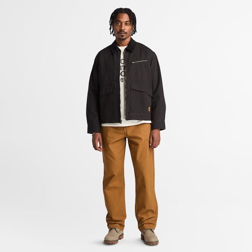 Timberland Men Clothing-Mens Strafford Washed Canvas Jacket- TB0A5TGF001-timberland steel toe shoes - Image 2