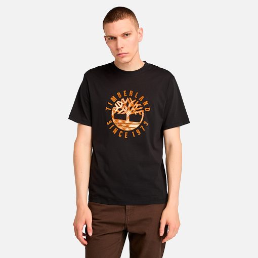 Timberland Men Clothing-Mens Timberland® Heritage Plaid Logo T-Shirt- TB0A6VNT001-men timberland boots