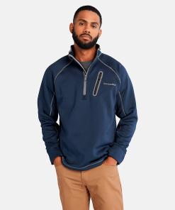 Timberland Timberland PRO® Clothing-Mens Timberland PRO® Reaxion Quarter-Zip Athletic-Fit Fleece Jacket- TB0A55RV440-timberland boots for females