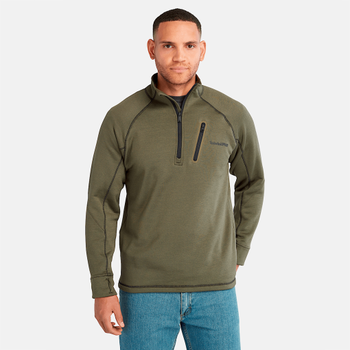 Timberland Timberland PRO® Clothing-Mens Timberland PRO® Reaxion Quarter-Zip Athletic-Fit Fleece Jacket- TB0A55RV369-timberland work boots