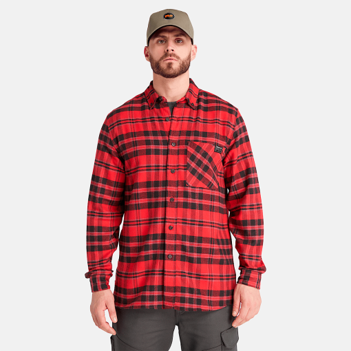 Timberland Timberland PRO® Clothing-Mens Timberland PRO® Woodfort Midweight Flannel Shirt- TB0A6D4TI33-timberland urban hiking shoes