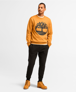 Timberland Men Clothing-Mens Timberland Tree Logo Crewneck Sweatshirt- TB0A2BJ8P57-mens timberland boots 2