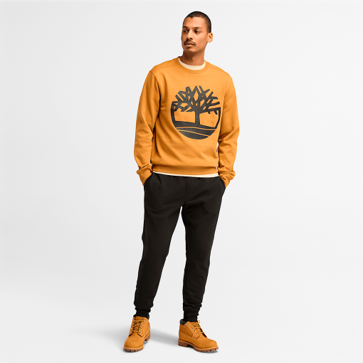 Timberland Men Clothing-Mens Timberland Tree Logo Crewneck Sweatshirt- TB0A2BJ8P57-mens timberland boots - Image 2