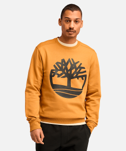 Timberland Men Clothing-Mens Timberland Tree Logo Crewneck Sweatshirt- TB0A2BJ8P57-timberland steel toe boots