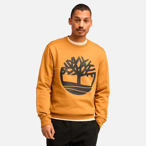 Timberland Men Clothing-Mens Timberland Tree Logo Crewneck Sweatshirt- TB0A2BJ8P57-timberland steel toe boots