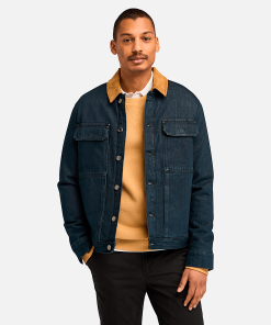 Timberland Men Clothing-Mens Trucker Insulated Denim Jacket- TB0A6UYAH87-timberland pro timberland