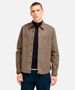 Timberland Men Clothing-Mens Windham Brushed Twill Overshirt- TB0A6UV6BK0-timberland near me