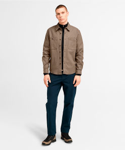 Timberland Men Clothing-Mens Windham Brushed Twill Overshirt- TB0A6UV6BK0-timberland near me 2